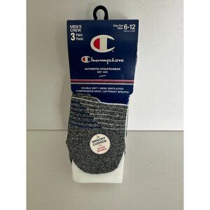 Champion Crew Sport Socks White Reflect Logo CHMS21 3 Pairs Men Shoe Size 6-12